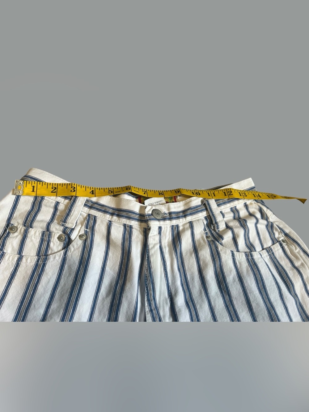 Vintage JG Hook Blue White Striped Cotton High Rise Shorts Size 10 - Picture 7 of 8